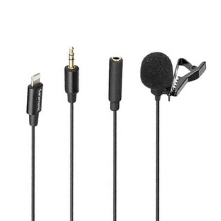 Saramonic 楓笛 全向型領夾式麥克風 LavMicro U2, 適用於相機、便攜式攝影機、智慧型手機, 配備3.5mm TRRS音頻輸出，線長6公尺, Black