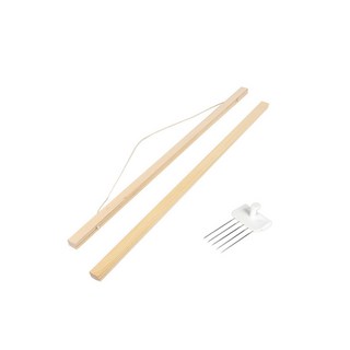 HANsoooh 室內裝飾木質掛軸 + 無痕掛鉤, 米色木(掛軸), 混合色(掛鉤)