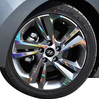 車用輪框雷射貼紙 Avante AD 43.18cm, 1套, 全息圖案