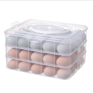 Topsiga TCR 附提把三層雞蛋收納盒, 透明