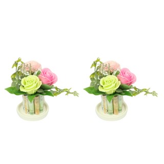 Bluehen 香皂花鈔票夾10朵康乃馨桌花, 粉紅色 + 粉紅色, 2個