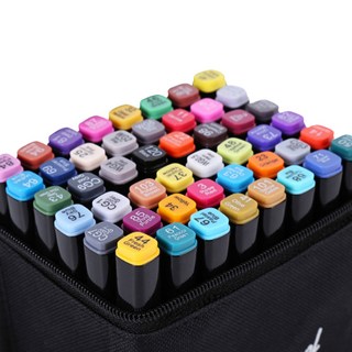 Touch feel 動畫用雙頭設計酒精油性麥克筆 + 筆架隨機出貨, 60色, 1套