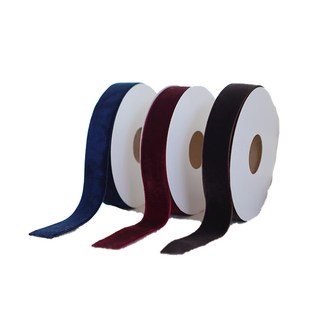 BLOOMING&ME 絲絨緞帶 2公分 3色組, 海軍藍, 酒紅色, 棕色, 450cm