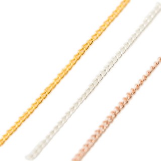 基本鏈條 金色 + 銀色 + 玫瑰金 + 黑色 套組 0.8mm x 2m, 混合色, 1個