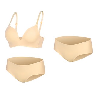 The Fit 無鋼圈豐胸基本款胸罩 + 內褲 2件組