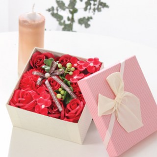 Hyude 香氛香皂花零用錢盒組, 紅色