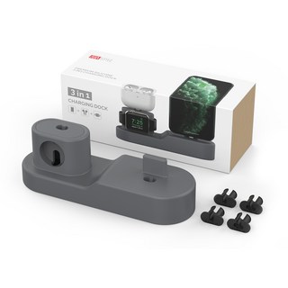 iNOViA AHASTYLE iPhone AirPods Apple Watch 三合一充電座, 深灰色, 1個