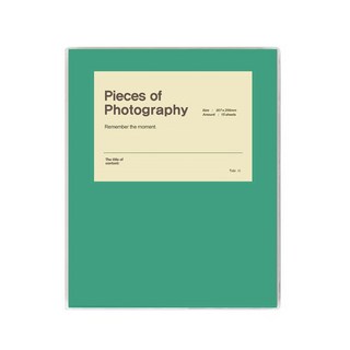 mungubaekseo 文具白書 鮮豔黏貼式相簿, 綠色, 15片