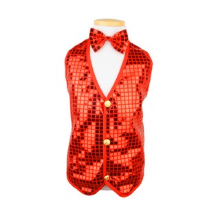 Partyzzang 兒童亮片背心 + 領帶套組, 紅色, 1組