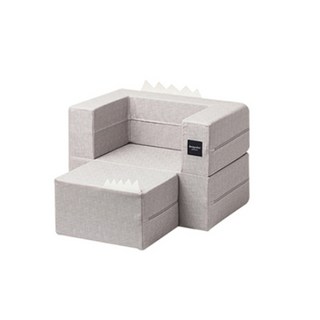 design skin 孩童層疊式皮革沙發, 奶油象牙白