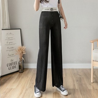 TCR 女款鬆緊腰帶寬版褶皺褲