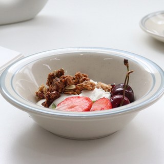 Cozy Table 寬邊碗 13cm, 灰藍線條款, 1個