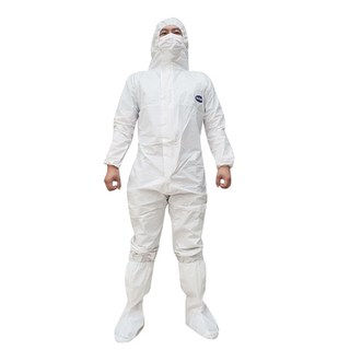 Level D 5型防護衣+鞋套, 白色