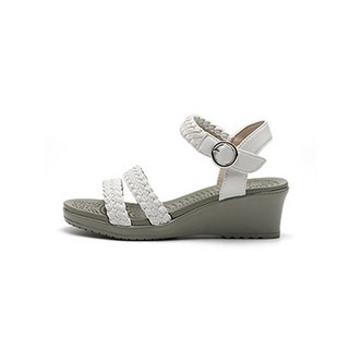 JACK&JILL 女款編織帶坡跟涼鞋 JB1391 5.5cm, 白色的, 250