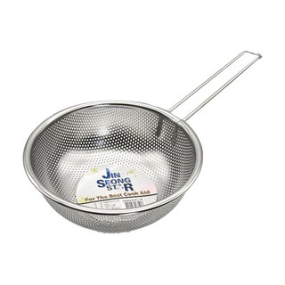Jinsung Star 全不鏽鋼沖孔圓形單柄籃, 單一顏色
