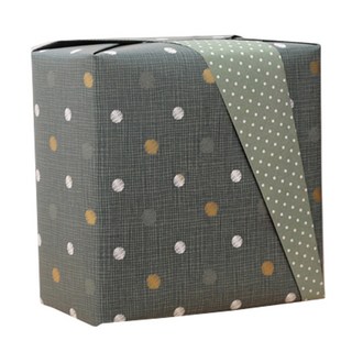 素描圓點捲筒包裝紙 10m, 深綠色, 1個