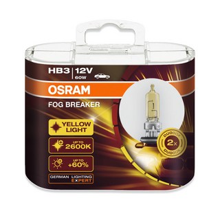 OSRAM 歐司朗 Fog Breaker 鹵素燈 HB3, 2個, 9005, 黃色