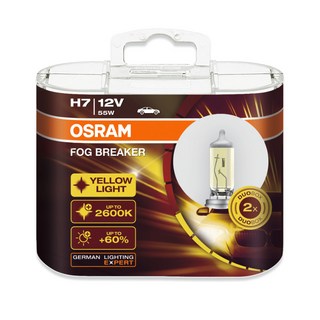 OSRAM 歐司朗 FOG BREAKER 鹵素燈泡, 2個, H7, 黃色