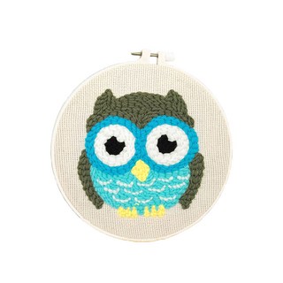 戳戳針刺繡套組, 1套, 貓頭鷹(卡其色)