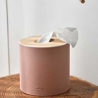 가죽 원목 티슈케이스 롤형, 인디핑크
