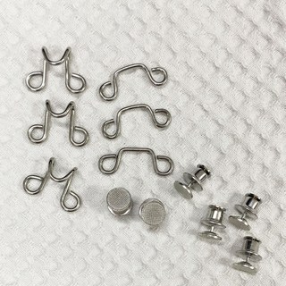 大尺寸褲勾扣, 銀, 3個