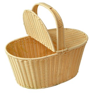 市場計劃 Ratan 野餐籃米色大號, 淺褐色, 1個