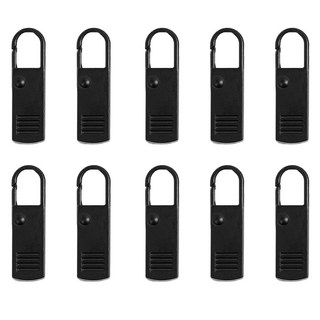 DIY夾式拉鍊頭 10入, 黑色, 1套