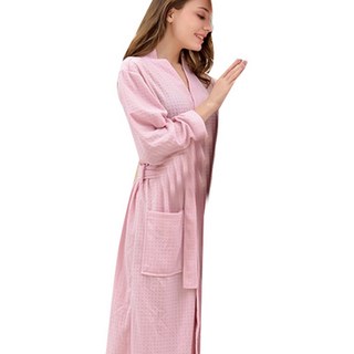 飯店式方格壓紋浴袍 3XL號, 粉色, 1組