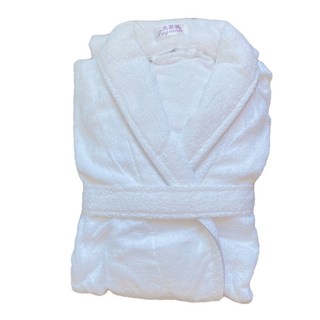 男款飯店式毛巾浴袍 XXL, 白色的, 1個