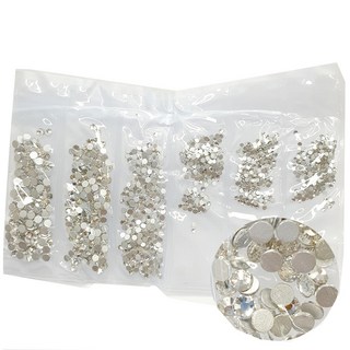 免燙平底美甲鑽飾6件組, A-01水晶, 1套