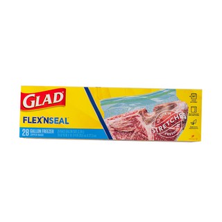 GLAD 佳能 Flex'n Seal 拉鍊袋 冷凍, 大(L), 28入, 1個