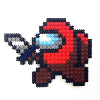 디폼블럭 게임 캐릭터 만들기 세트, 14-5 칼 든 임포스터 빨강, 1개