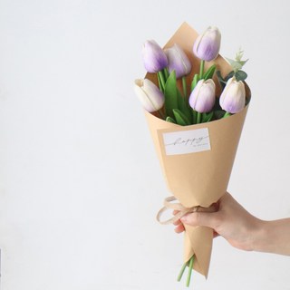 MORIANN 鬱金香 6入 字母燈飾花束, 紫色(鬱金香), 6個