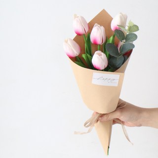 MORIANN 鬱金香 6朵 刻字燈飾花束, 深粉色(鬱金香), 6個