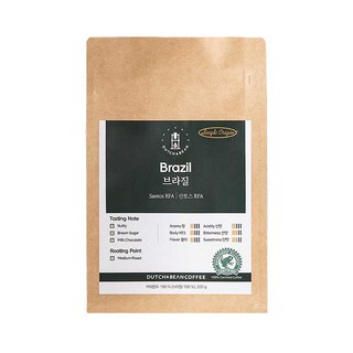 더치앤빈 싱글 오리진 브라질 산토스 RFA 로스팅 원두, 200g, 1개, 커피메이커
