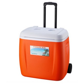 Camtel 伸縮桿滾輪行動冰箱 44*31.5*41cm, 橙色/78(30), 38L