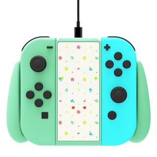 HOHOO 任天堂 Switch Joy-Con 充電握把 Aloha + USB C 型充電線 1.8m 套組, 1套, 單一商品