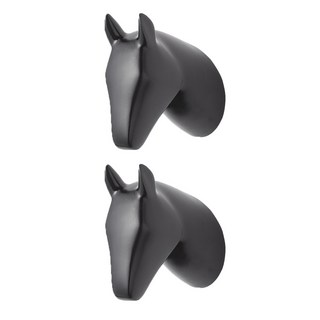動物頭造型掛鉤, 10 黑色馬頭, 2個