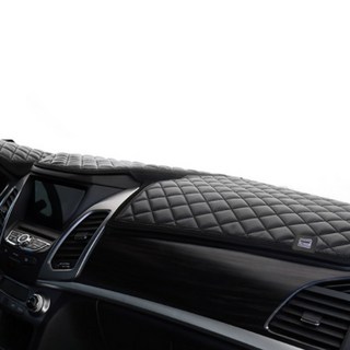 Tory Mall GMZ 頂級立體方格壓紋豪華儀表板避光墊, 捷尼賽思GV80 (無HUD, 無喇叭), 黑色