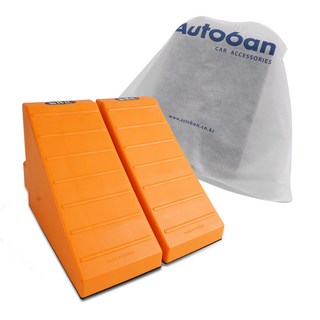 Autoban 車用安全輪擋 橘色 2入 + 不織布袋, 1套
