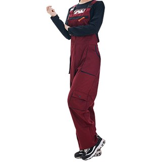 Mihwabujang 大尺碼 一體式連身工作服 吊帶工作服 連身褲, 03 紅色, 1個