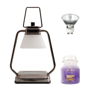 타이머 스퀘어 미니 캔들워머 + 양키 캔들 스몰자 세트, 레몬라멘더, 블랙펄