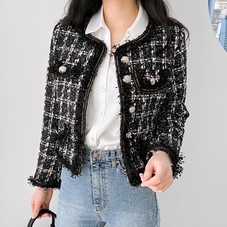 PAPERMENTS 女款格紋小香風外套