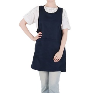 Clean Uniform 單邊開衩連身圍裙, 1個, 海軍藍