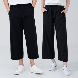 CARET 男女通用寬版鬆緊帶長褲