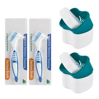 Sense Itta 假牙專用清潔牙刷 + 收納盒組 03 藍色, 2套