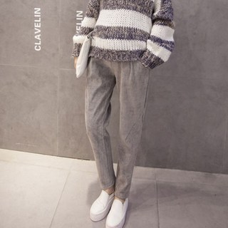 孕婦燈芯絨保暖九分褲