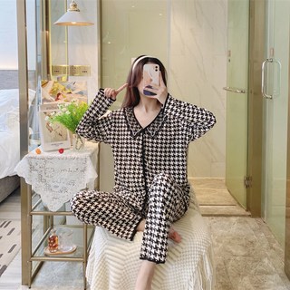 Gabonda 女款翻領睡眠睡衣上下套裝