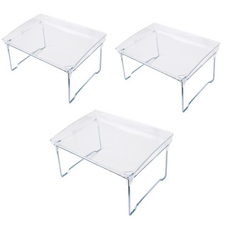 Mikael 米凱爾可堆疊多用途書桌 3件組, 透明
