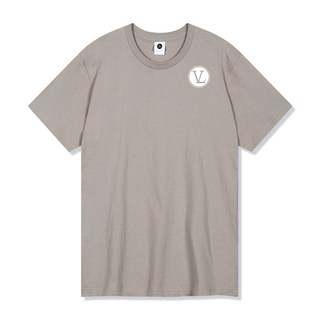 標誌棉質短袖T恤, 米色灰色